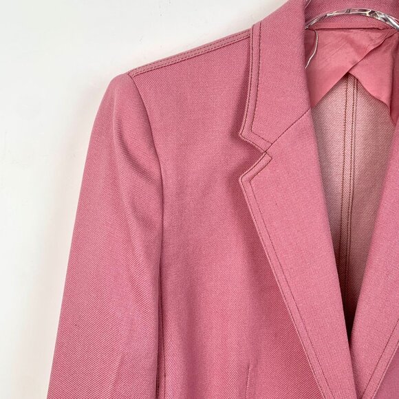 MaxMara Womens Pink Wool Blazer Jacket With Notch Lapel & Single Button Closure - Picture 3 of 6
